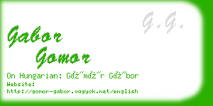 gabor gomor business card